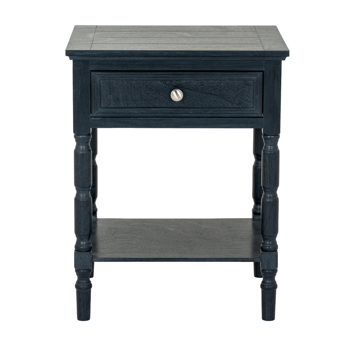 Fowey one drawer side table, straight front view