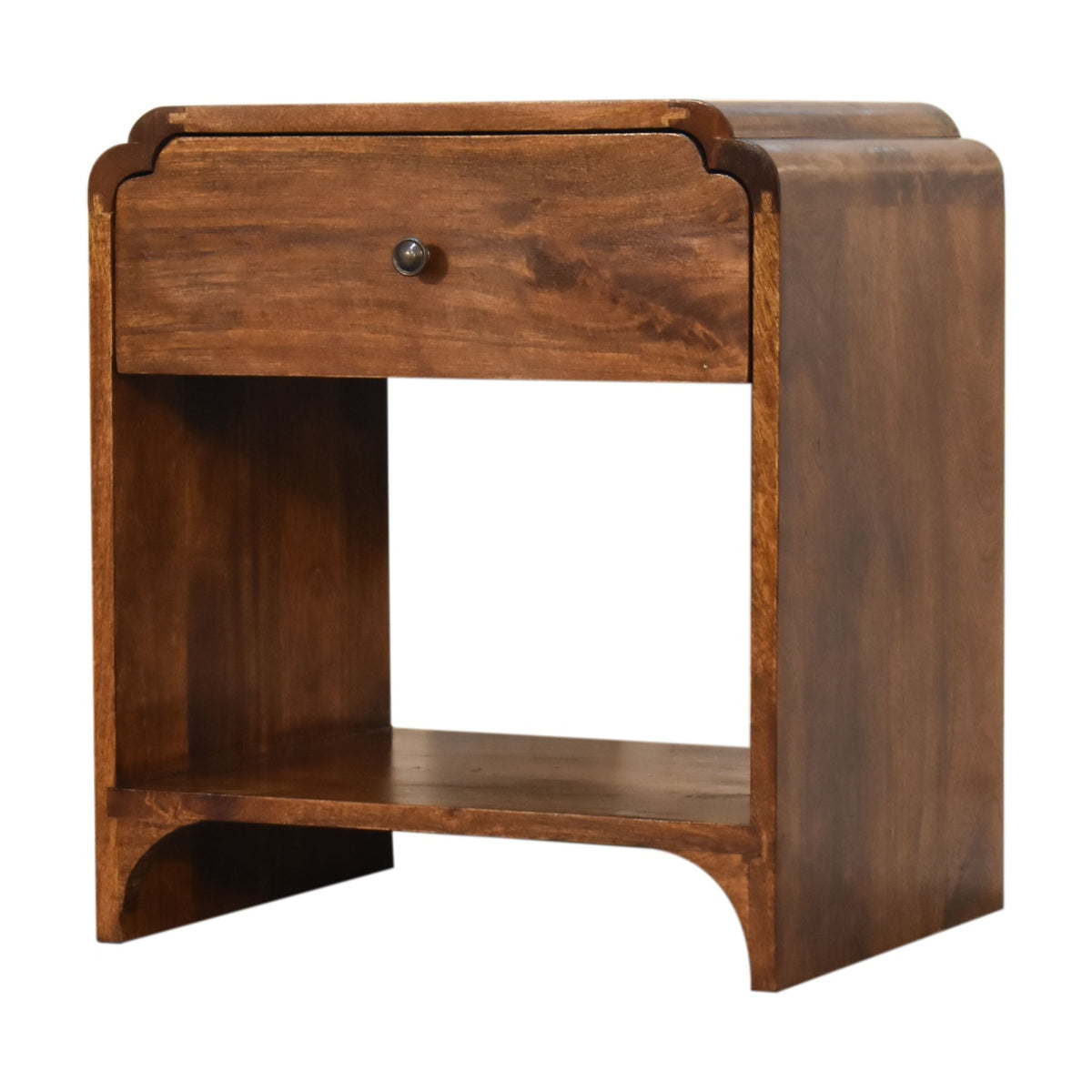Lune bedside table, three-quarter view from the left