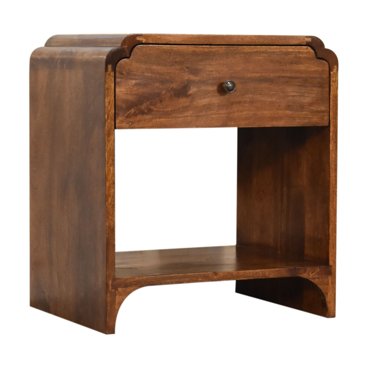 Lune bedside table, three-quarter view from the right