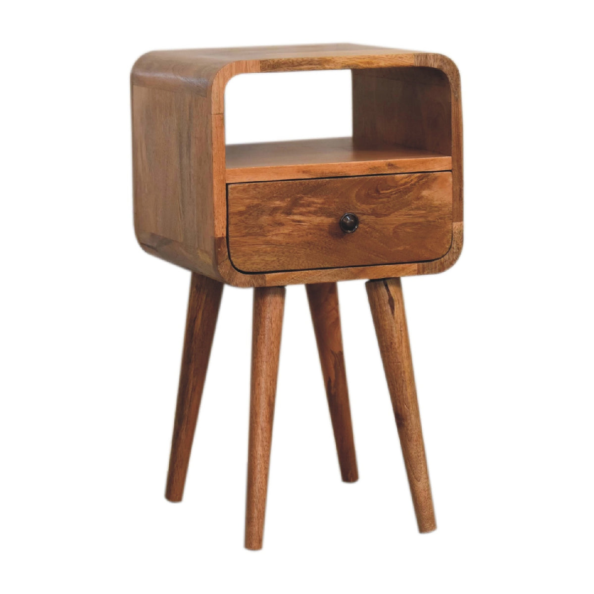 Mini Oakish Curve bedside, three-quarter view from the left