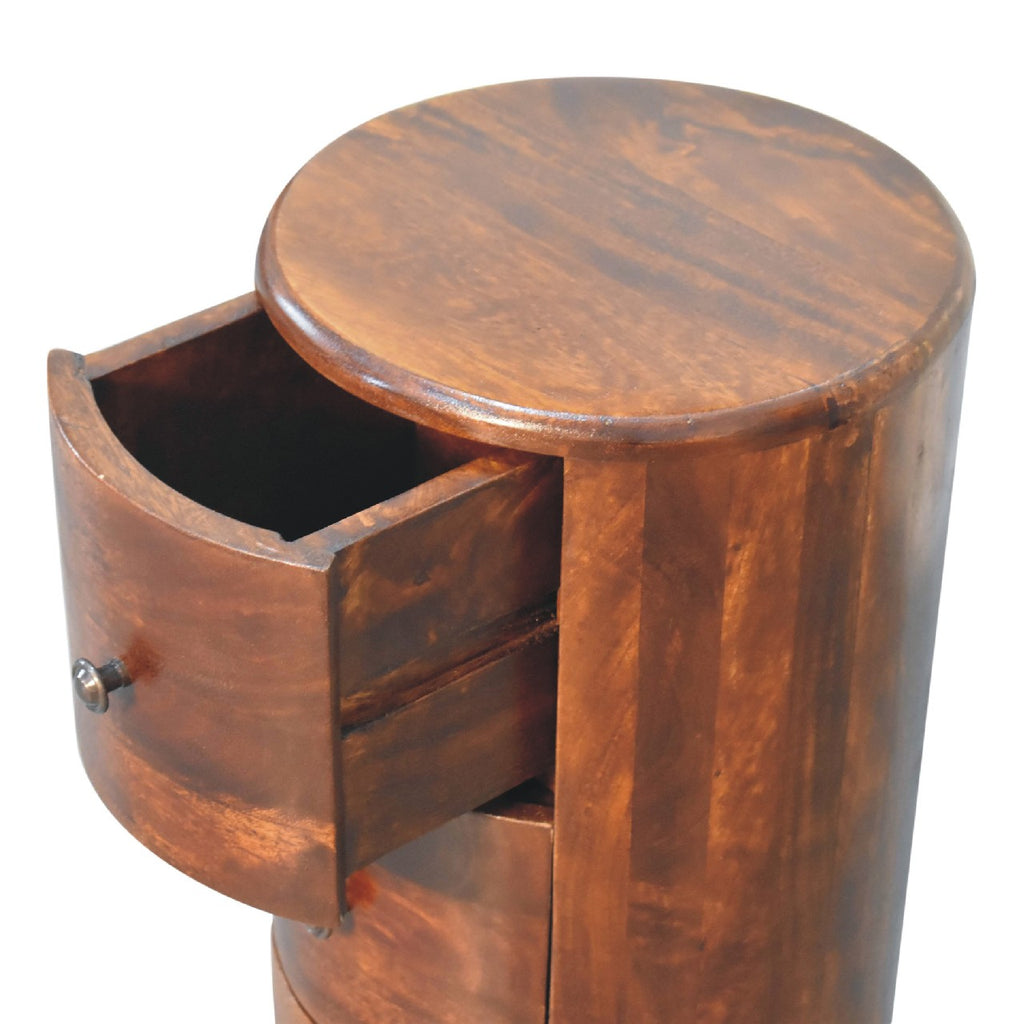 Top drawer of the chestnut drum chest pulled open