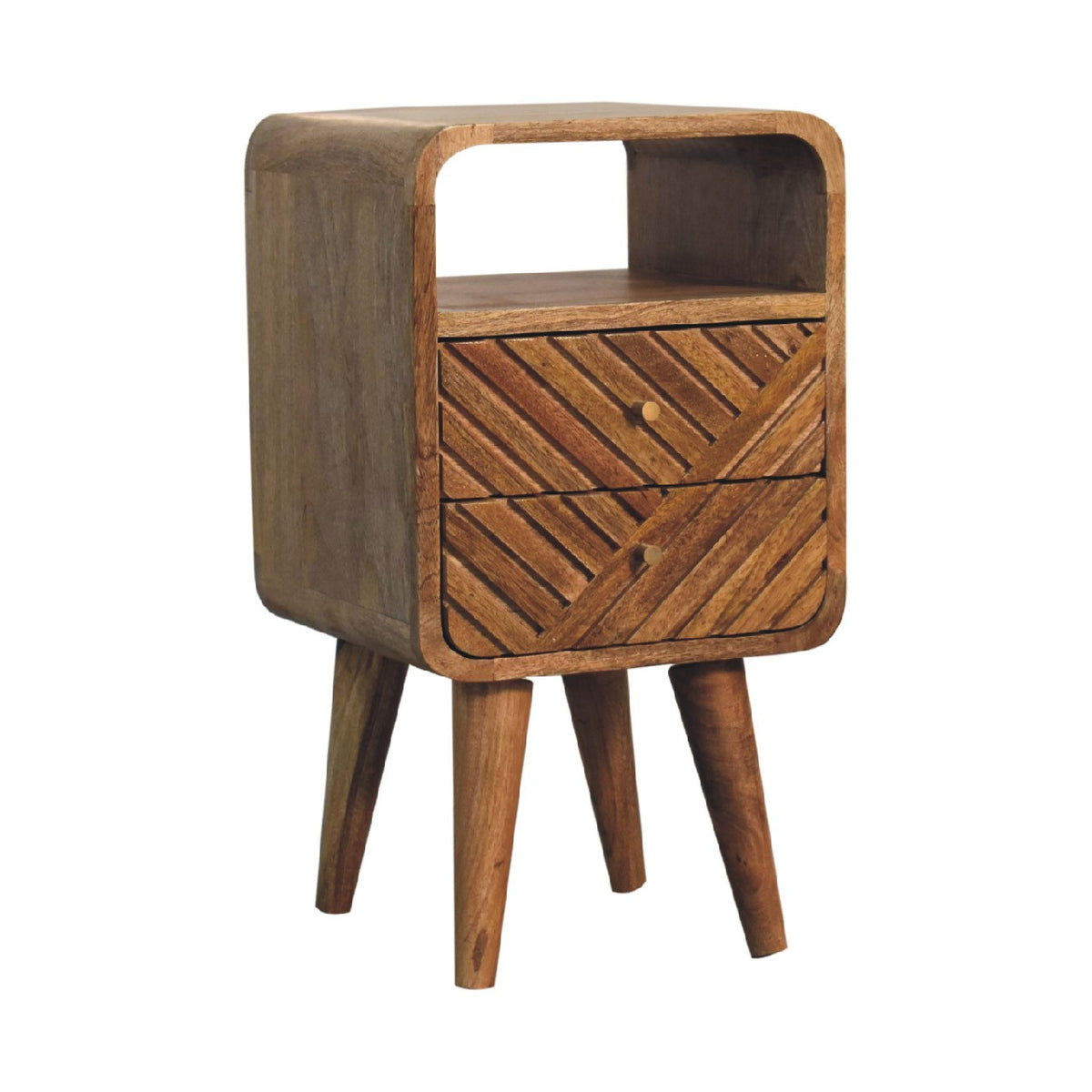 Nidd Curved bedside, three-quarter view