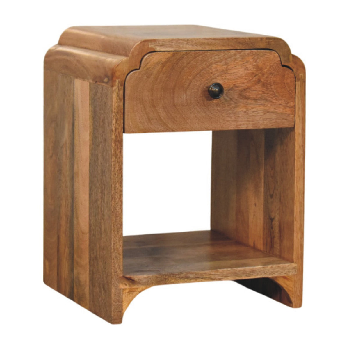 Lune oak-ish nightstand, three-quarter view
