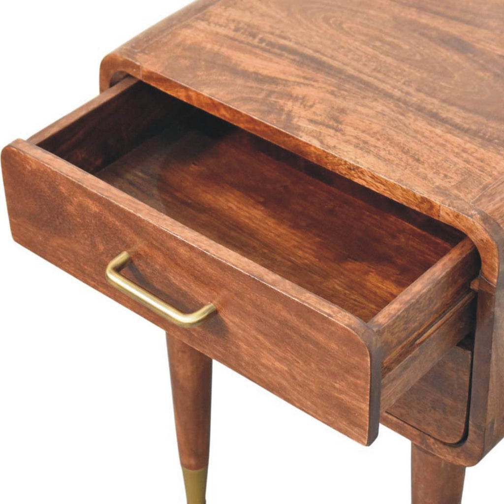 Dove bedside with top drawer open