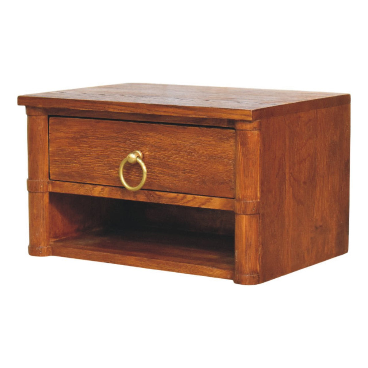 Box Frame wall nightstand, three-quarter view from the left