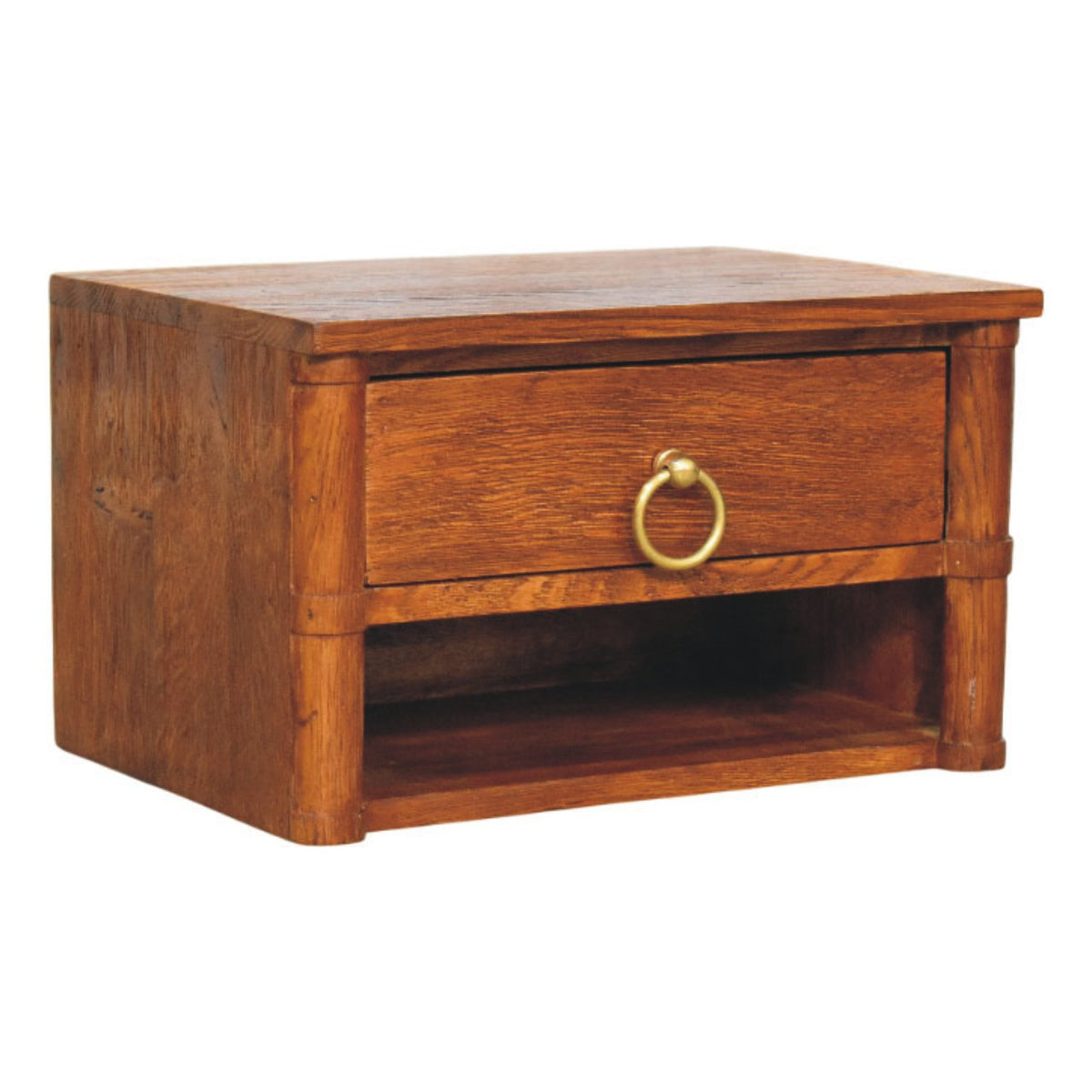 Box Frame wall nightstand, three-quarter view from the right